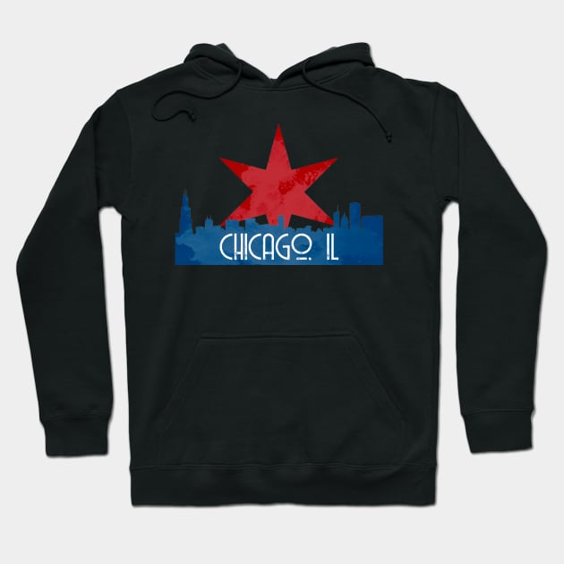 Chicago Skyline Star Hoodie by zsonn